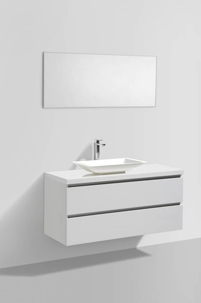 Badmeubel Trend met Flat kunstmarmer top 120 Hoogglans Wit