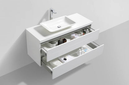 Badmeubel Trend met Flat kunstmarmer top 120 Hoogglans Wit