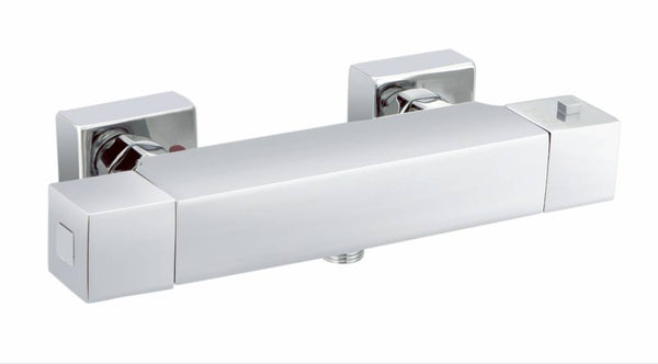 Thermostatisch douchemengkraan vierkant chroom