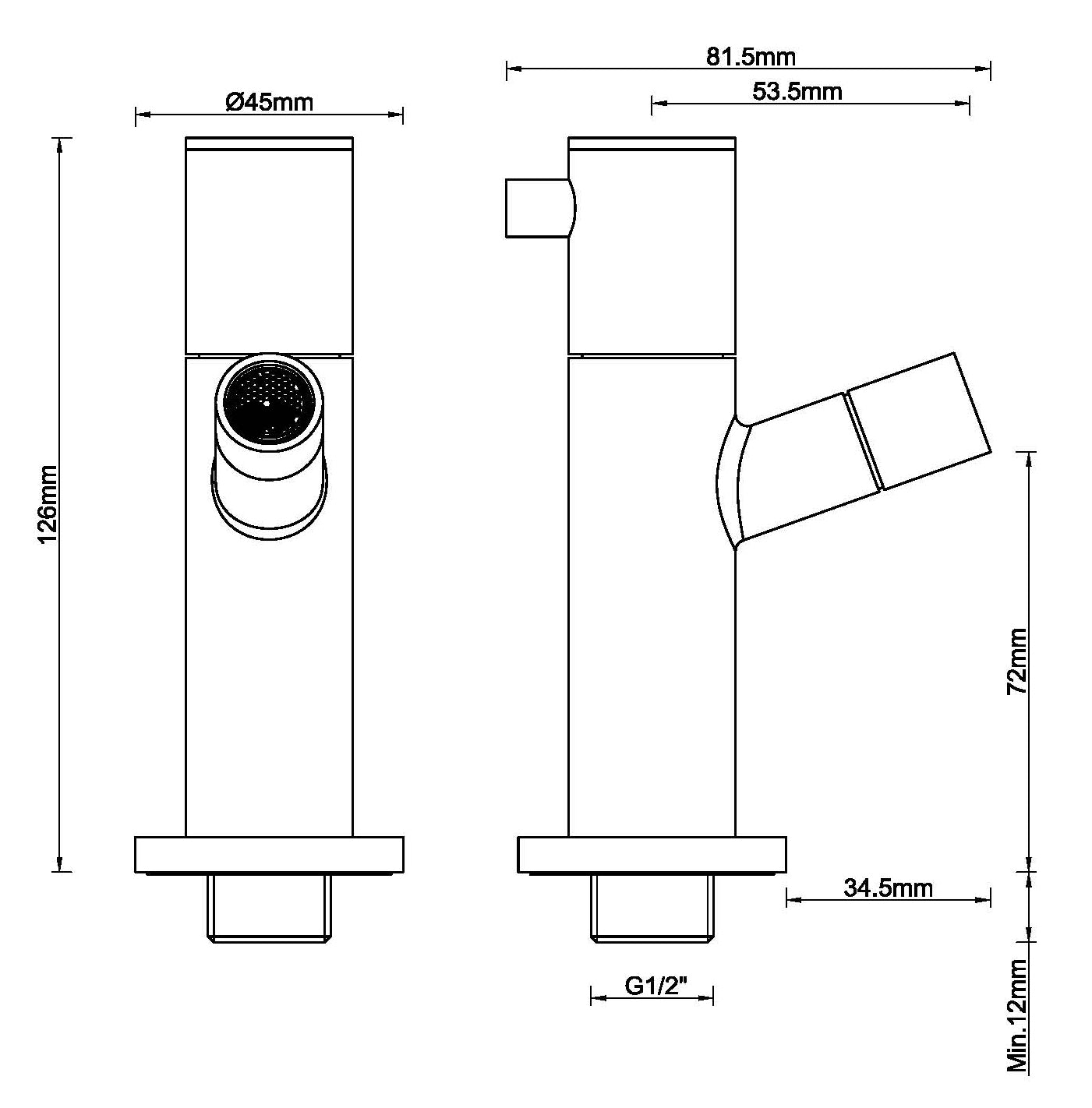 Amador fonteinkraan XL 1/2'' geborsteld koper