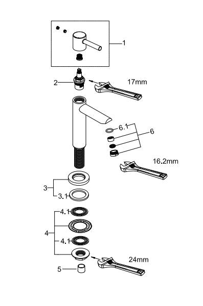 Amador fonteinkraan XL 1/2'' gunmetal