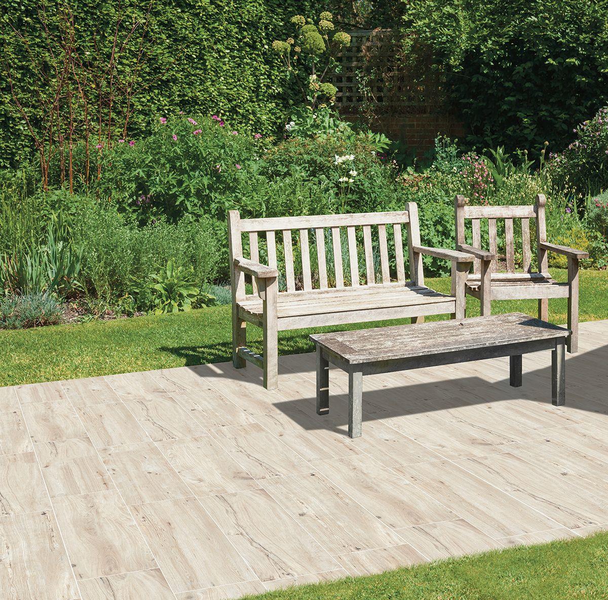 Buiten Tegel Padouk White 30x120x2 rett