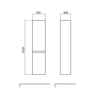 Badkamerkast Finn 165cm Wit Glans