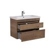 Badkamermeubel Finn 80x59x45cm Donker Eiken met keramische wastafel