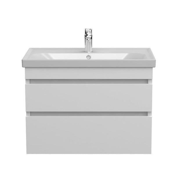 Badkamermeubel Finn 80x59x45cm Wit Glans met keramische wastafel