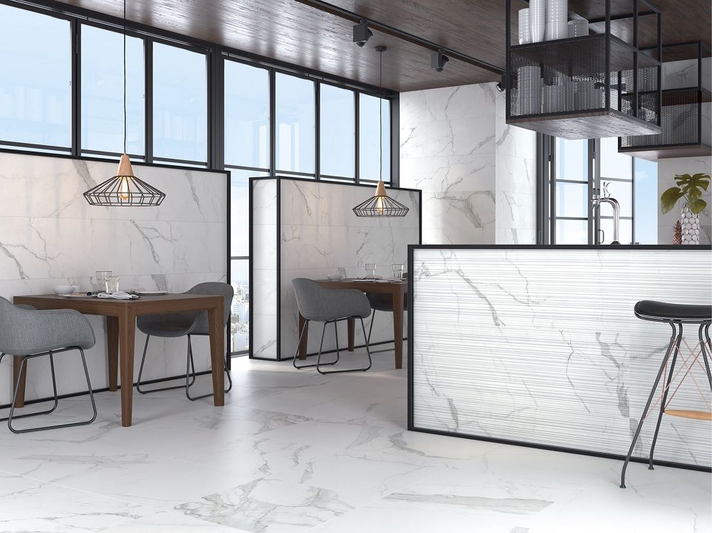 Statuario mat 75x75 rett vloertegels / wandtegels