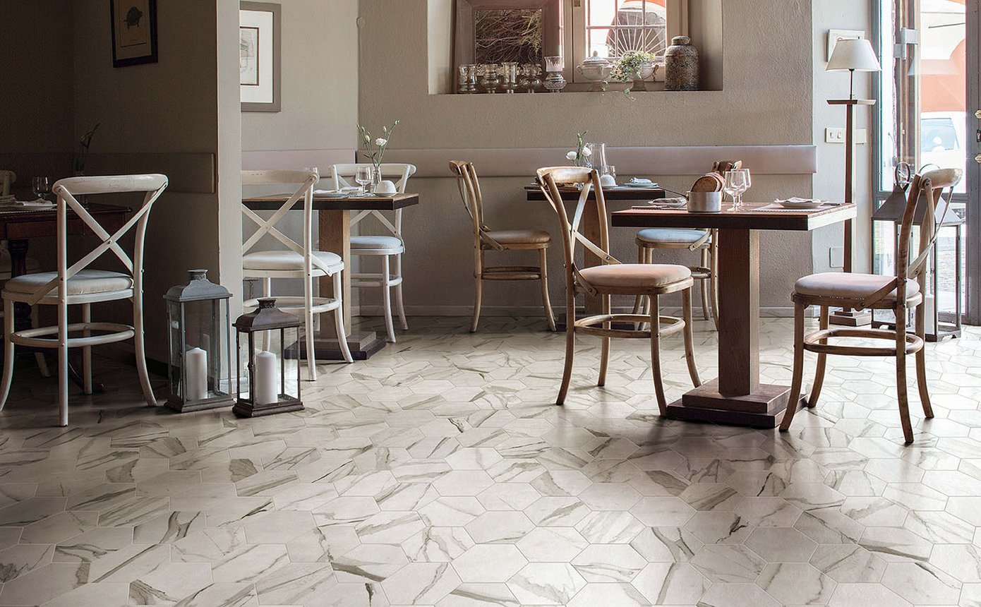 Hexagon Roma Statuario mat 21,6x25 vloertegel / wandtegel