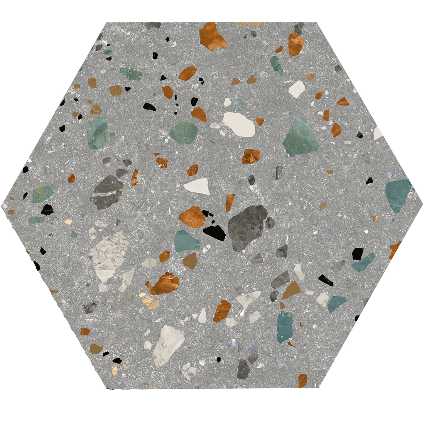 Vloertegel Gobi Grigio hexagon 20x24