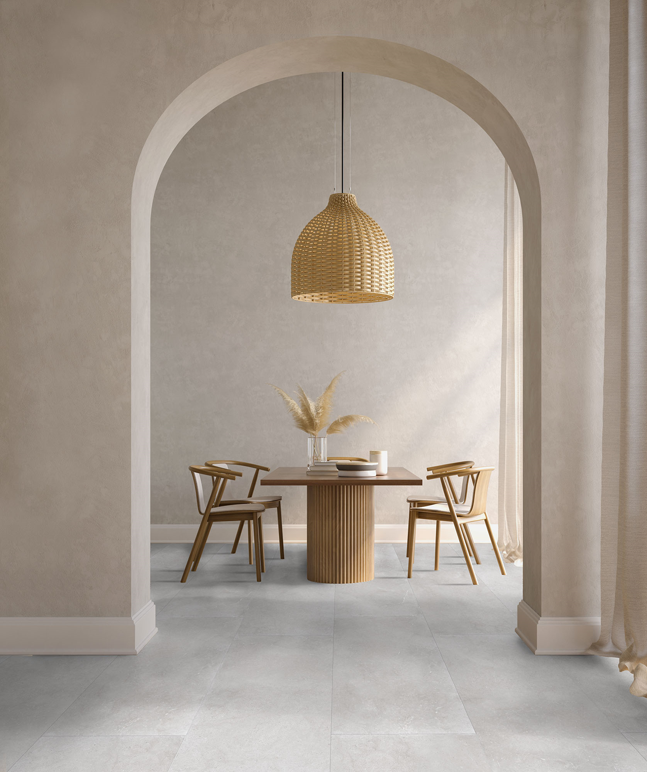 Vloertegel Hollstone Milky 60x120 rett