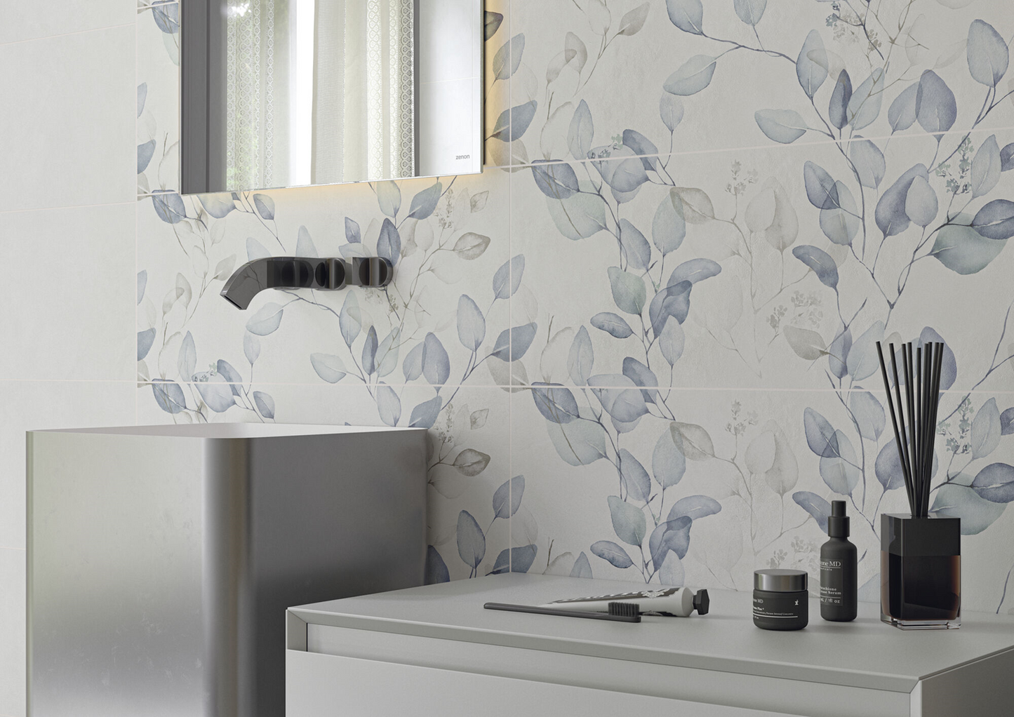 Wandtegel Alure White Caudalie decor 30x75 rett