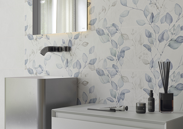 Wandtegel Alure White Caudalie decor 30x75 rett