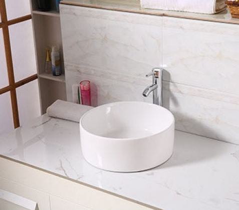 Waskom Opbouw Lorens Cilinder 40x40x15cm Wit