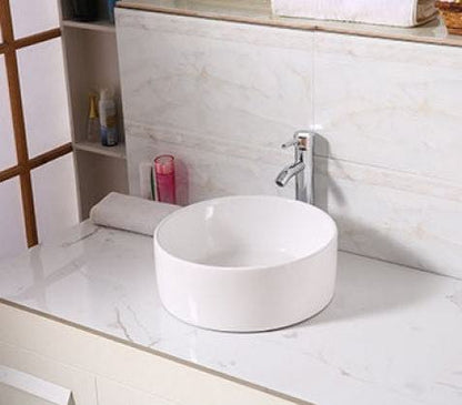 Waskom Opbouw Lorens Cilinder 40x40x15cm Wit