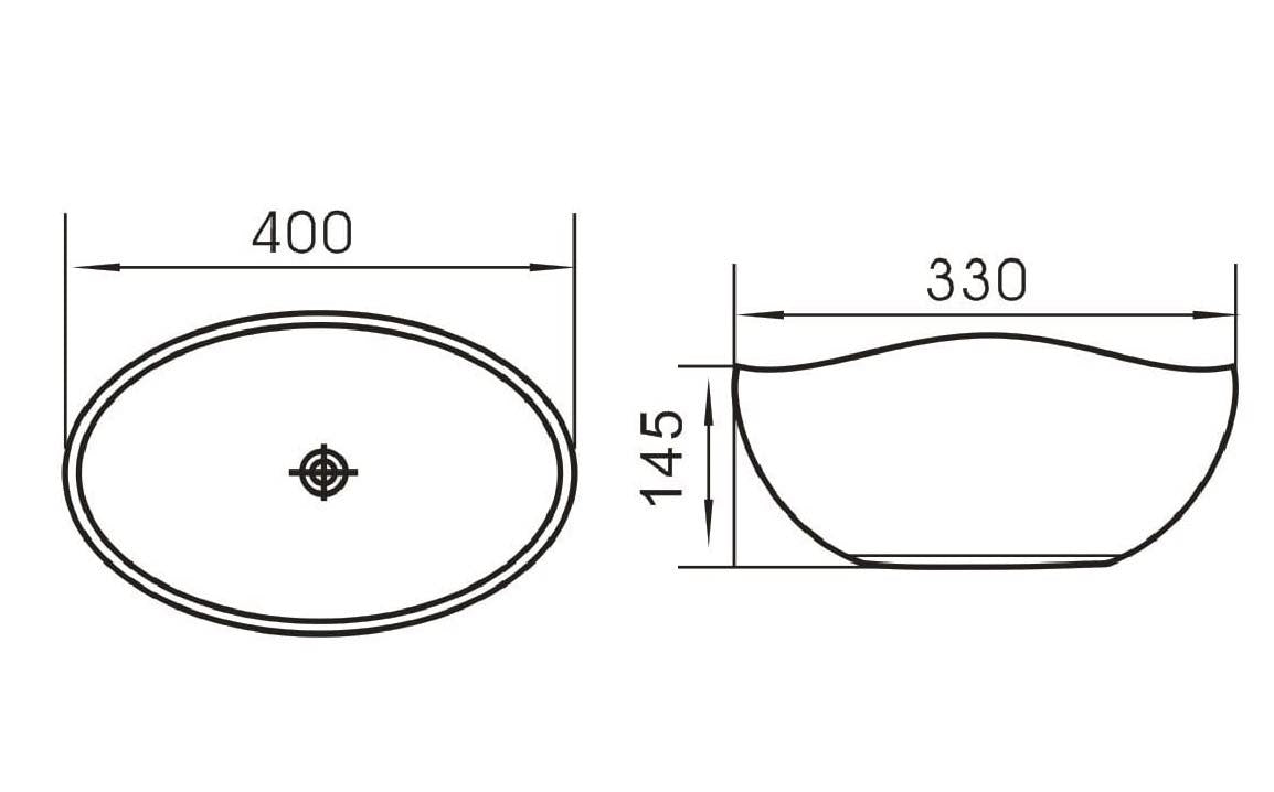 Waskom Opbouw Lorens Ovaal 40x33x14.5cm Wit