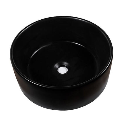 Waskom Opbouw Lorens Cilinder 40x40x15cm Mat Zwart