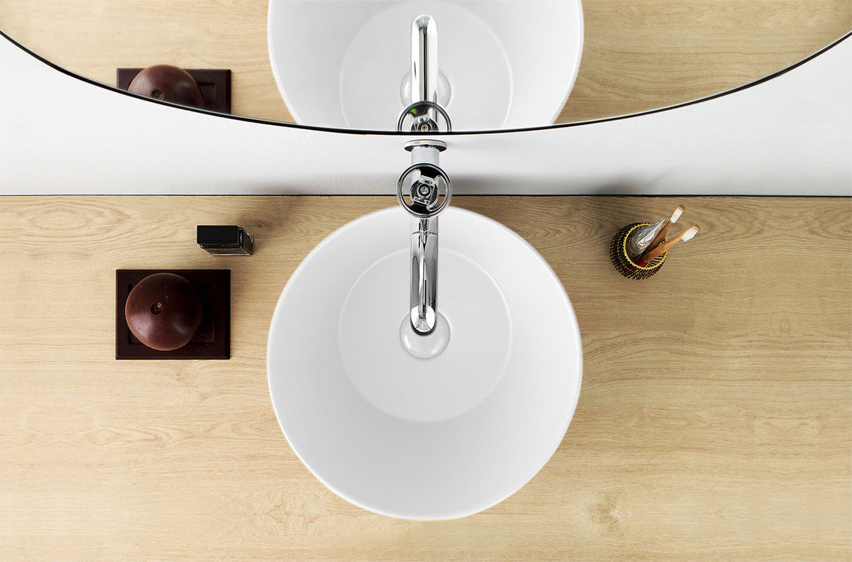 Mees Design Opbouw Waskom Rond Mat Wit