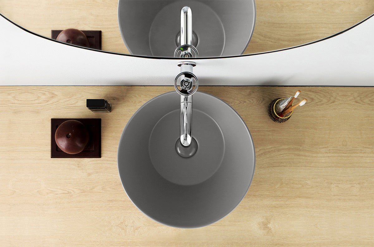 Mees Design Opbouw Waskom Rond Mat Grijs