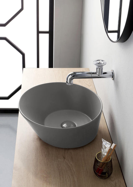 Mees Design Opbouw Waskom Rond Mat Grijs