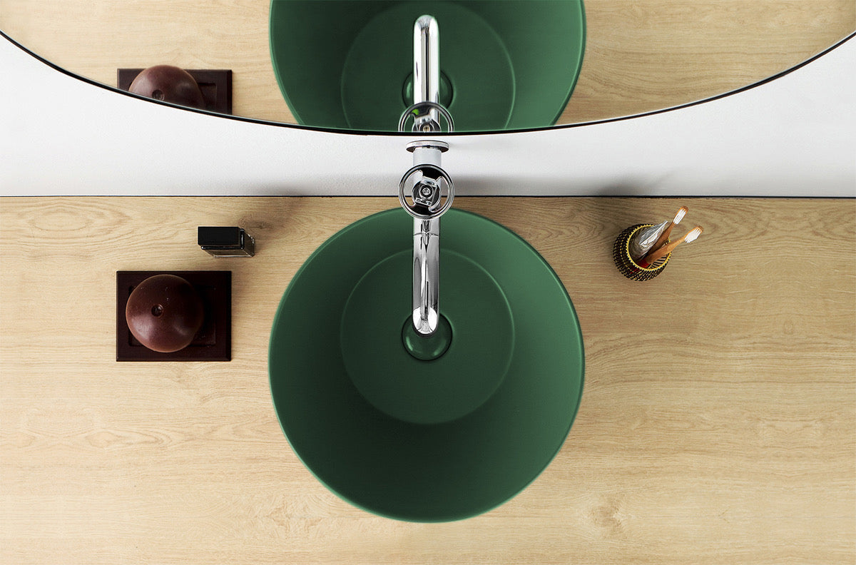 Mees Design Opbouw Waskom Rond Mat Groen