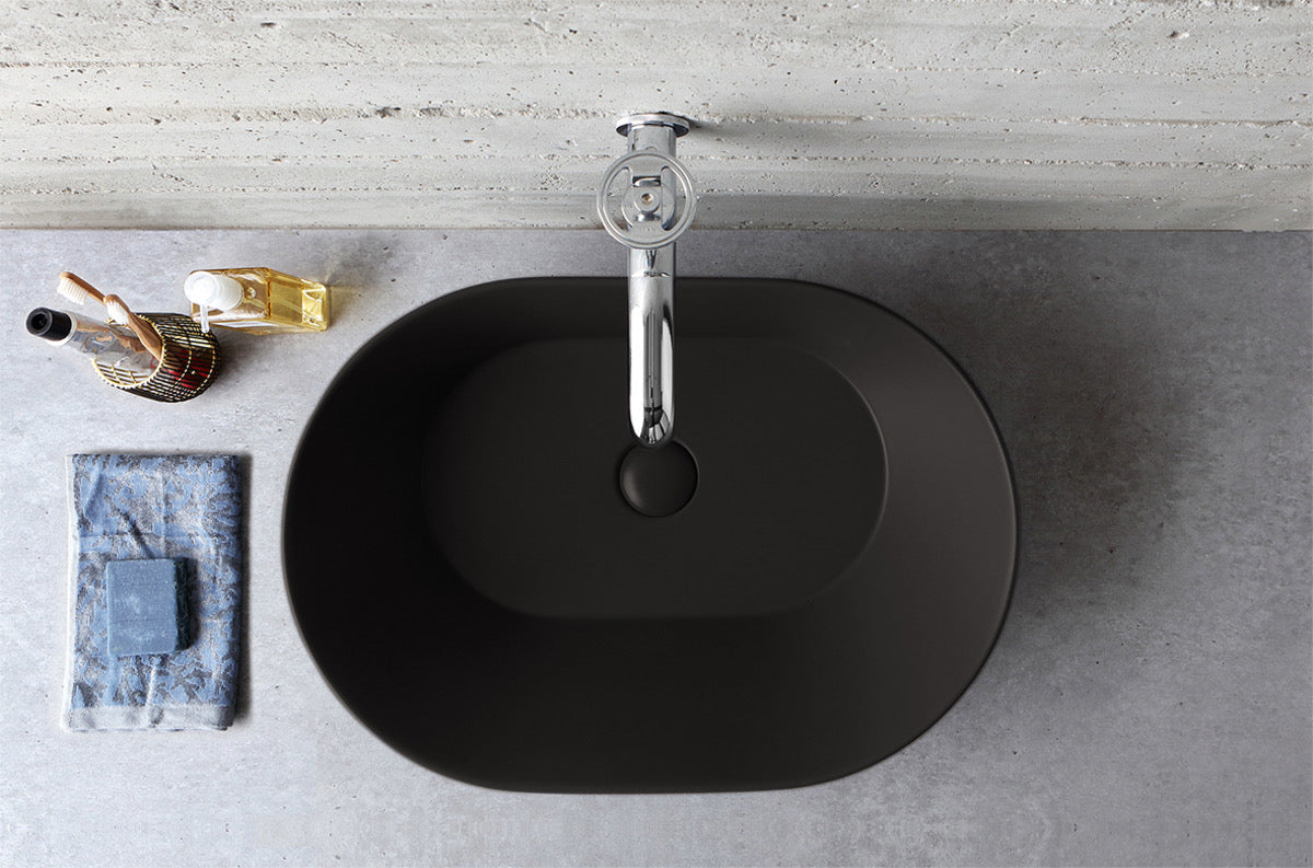 Mees Design Opbouw Waskom Ovaal Mat Zwart