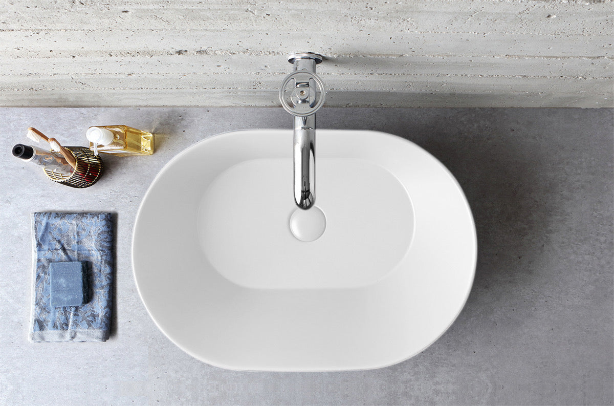 Mees Design Opbouw Waskom Ovaal Mat Wit