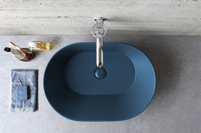 Mees Design Opbouw Waskom Ovaal Mat Blauw