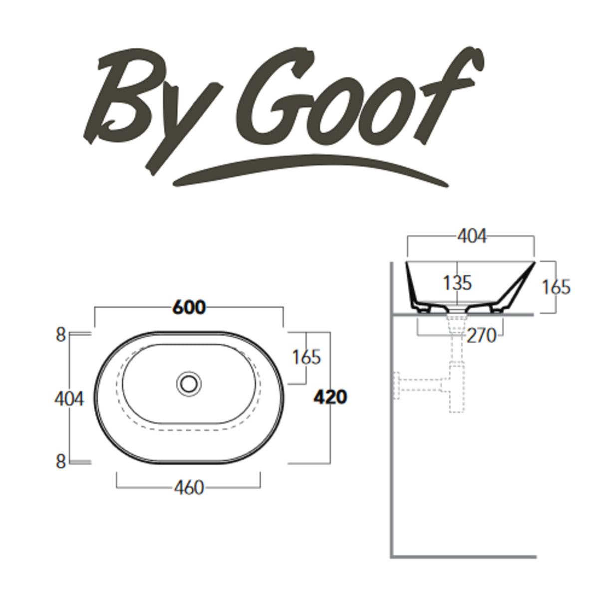Mees Design Opbouw Waskom Ovaal Mat Grijs
