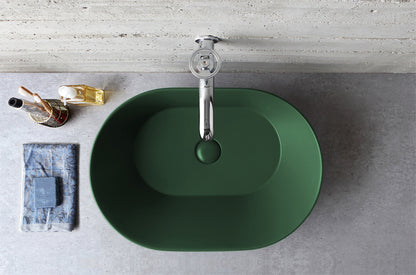 Mees Design Opbouw Waskom Ovaal Mat Groen