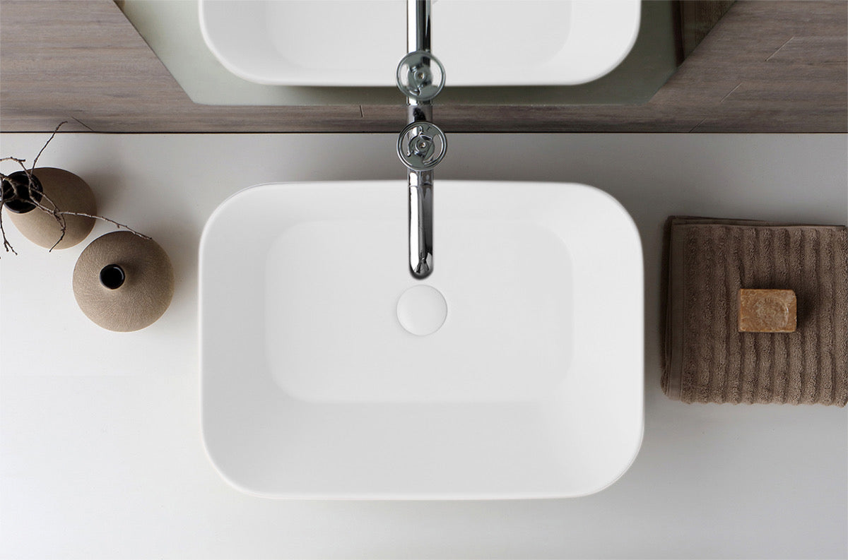 Mees Design Opbouw Waskom Rechthoek Mat Wit