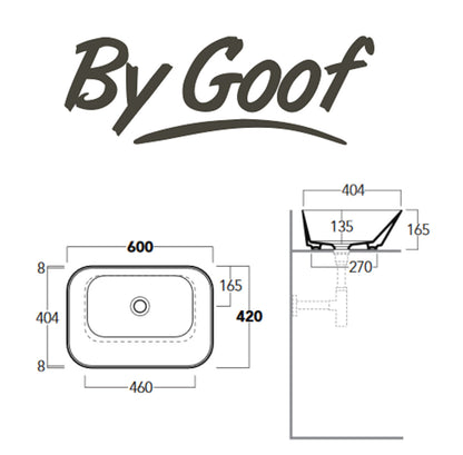 Mees Design Opbouw Waskom Rechthoek Mat Blauw