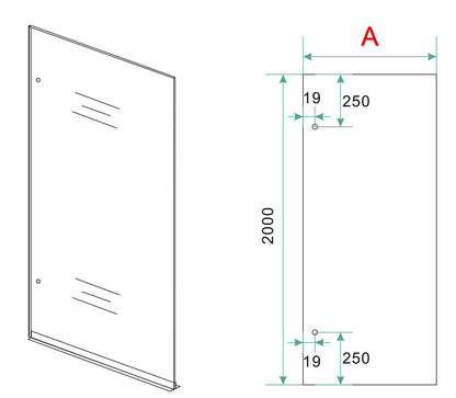 Less inloopdouche 120 x 200 cm nano helder glas/geborsteld staal Wiesbaden