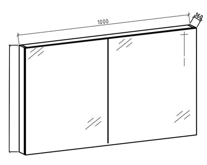 Spiegelkast Tieme in mat grijs 100x70x16cm