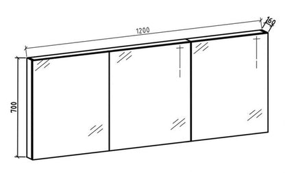 Spiegelkast Tieme in mat eiken 120x70x16cm