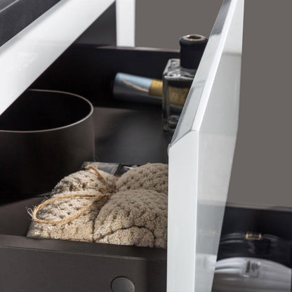 Badkamermeubel Tieme in hoogglans wit 60x50x48cm met witte wastafel