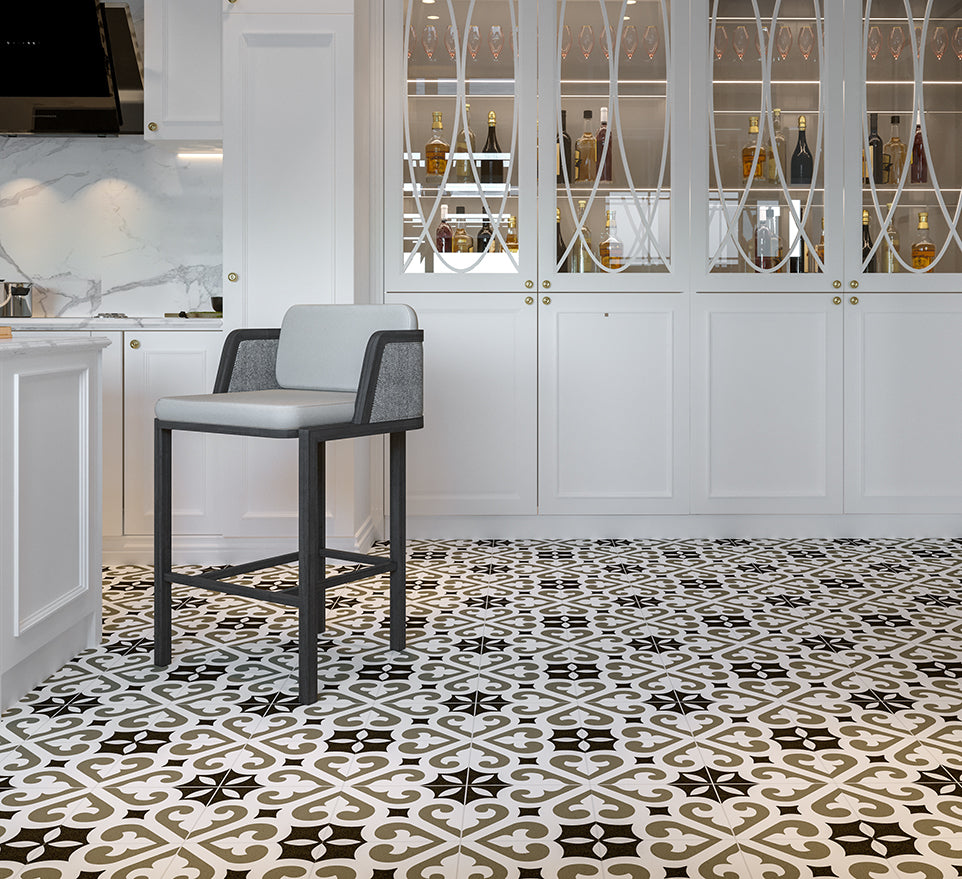 Vloertegel Cemento Decor Verona Grey 45x45