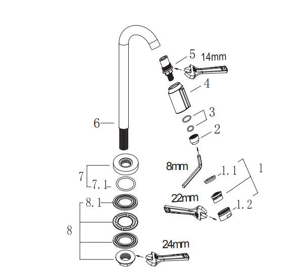 Victoria luxe fonteinkraan XL 1/2'' geborsteld messing
