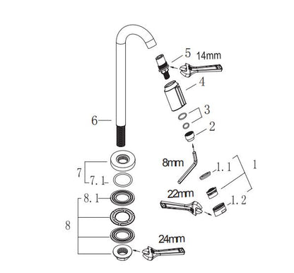 Victoria luxe fonteinkraan XL 1/2'' geborsteld koper