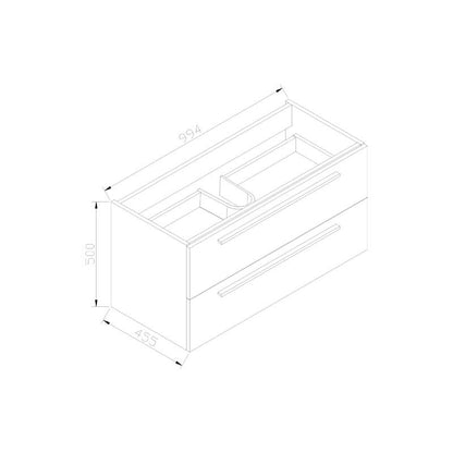 Badmeubel aktieset DL 100 mat wit zonder spiegel