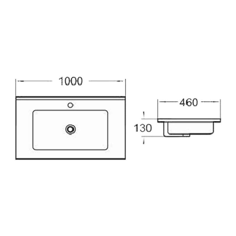 Badmeubel aktieset DL 100 mat wit zonder spiegel