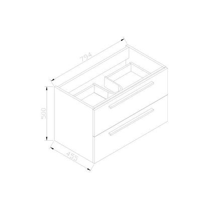 Badmeubel aktieset DL 80 Kentucky oak zonder spiegel