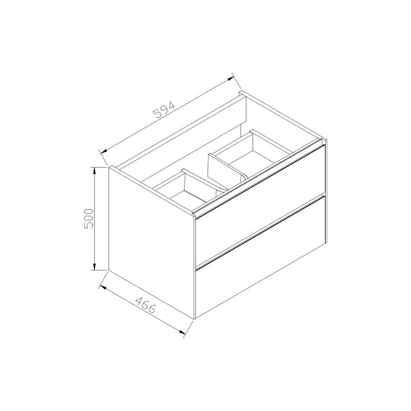 Badmeubel aktieset PL 60 HOOGGLANS WIT
