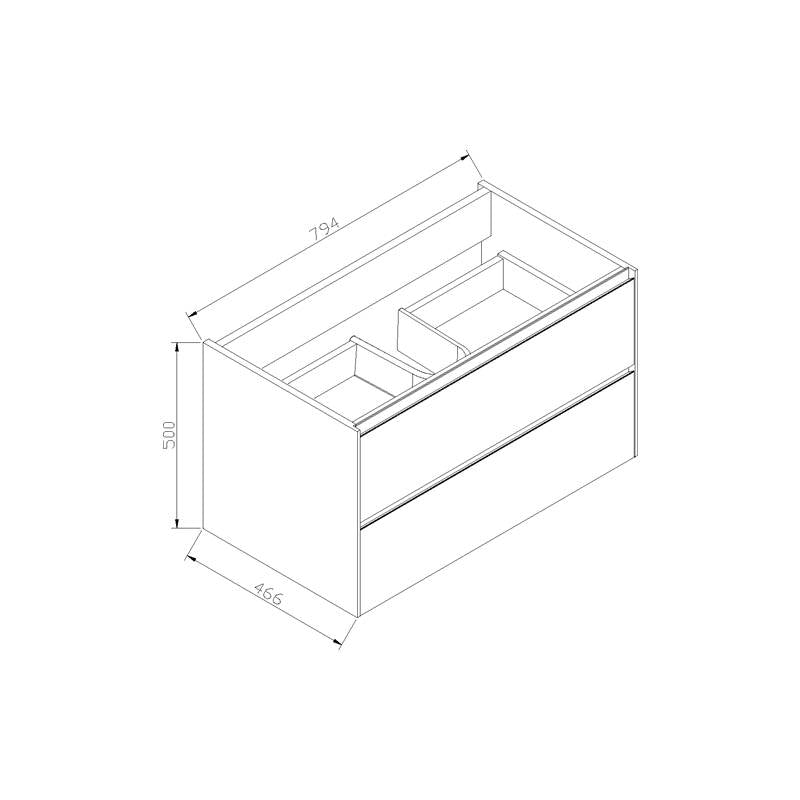 Badmeubel aktieset PL 80 HOOGGLANS WIT