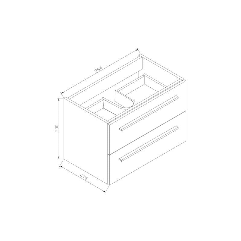 Badmeubel aktieset RN 100 Hoogglans Wit