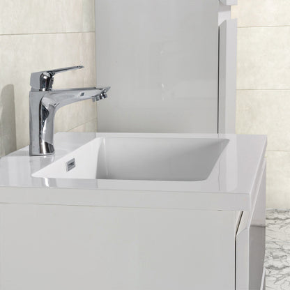 Badkamermeubel Tieme in hoogglans wit 60x50x48cm met witte wastafel