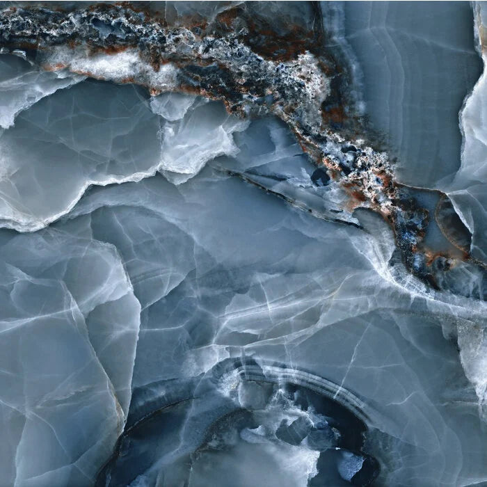 Vloertegel Onyx Bleu polished 120x120 rett