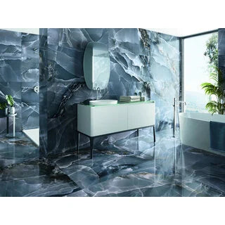 Vloertegel Onyx Bleu polished 120x120 rett