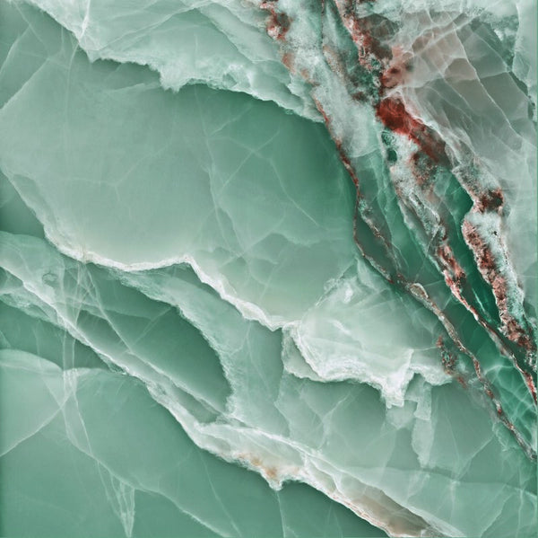 Vloertegel Onyx Turquoise polished 120x120 rett