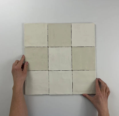 Moos Ivory glans handvorm 13x13