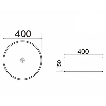Waskom Opbouw Lorens Cilinder 40x40x15cm Wit