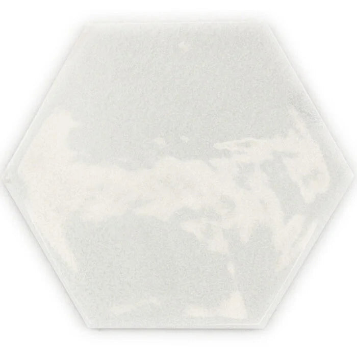 Hexagon Moon White glans 16x18